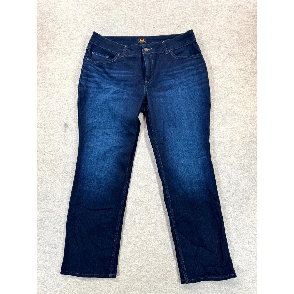 Lee Ankle Jeans Womens 18W Blue Denim Medium Wash Stretch 5-Pocket 101WMTEW2